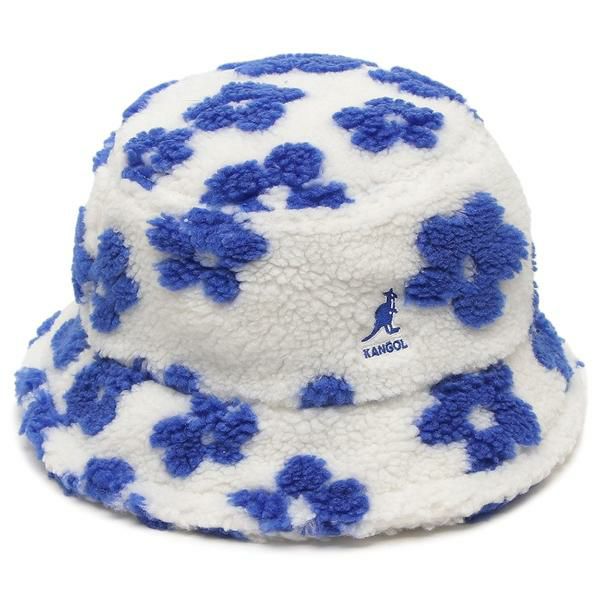 カンゴール 帽子 バケットハット ホワイト メンズ レディース ユニセックス KANGOL FLORAL FLEECE BUCKET K5422 WHTBL 2024秋冬新作 M