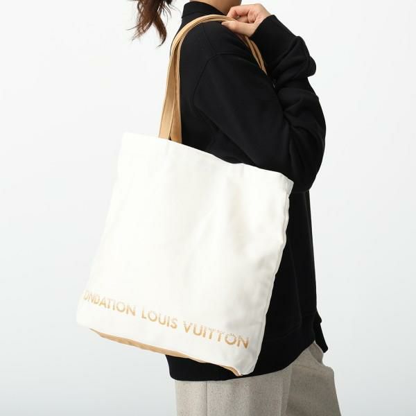 フォンダシオン ルイヴィトン トートバッグ ホワイト メンズ