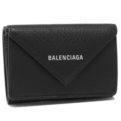 バレンシアガ 財布 Balenciaga Dlqhn 1060 Everyday ミニ財布 レディース 三つ折り財布 無地 Nero Naturel 黒 Axes