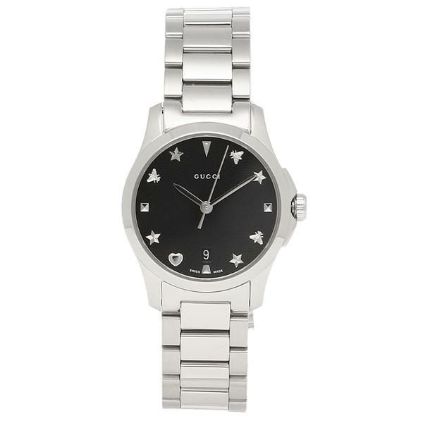 グッチ 時計 GUCCI YA126573 G-TIMELESS Gタイムレス 27mm レディース腕時計ウォッチ ブラック/シルバー