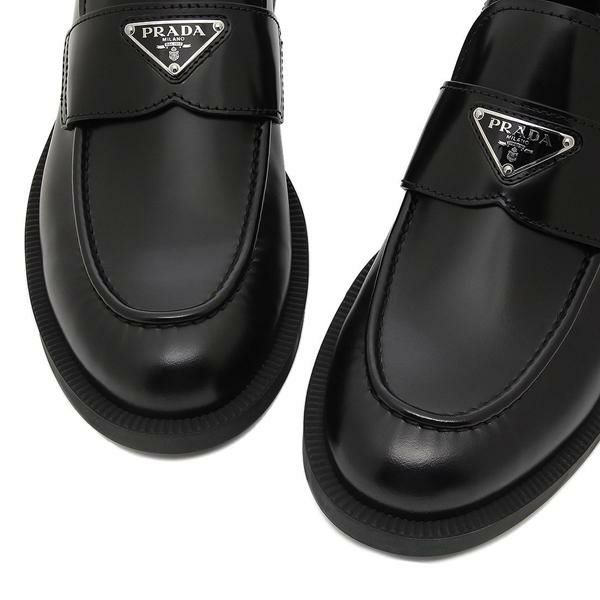 箱あり PRADA archive ローファー ブラック 5 1/2 プラダ PRADA ローファー オックスフォード トライアングルロゴ