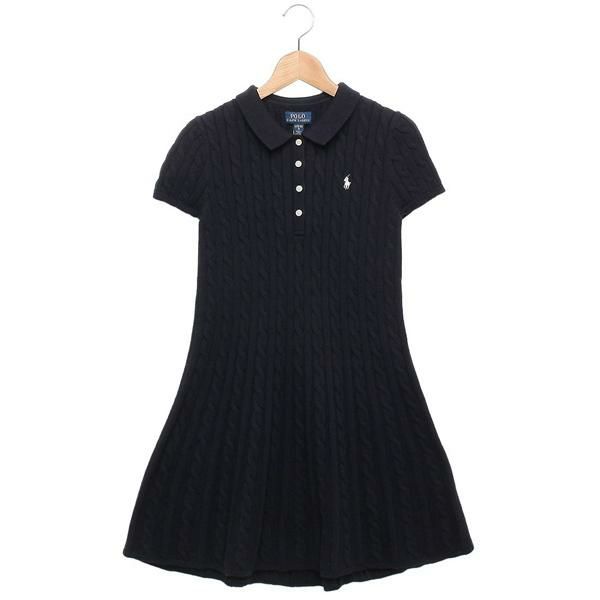 ポロラルフローレン 子供服 ケーブルニットコットンPOLOセータードレス ネイビー ガールズ RALPH LAUREN 313916526001 NV 2025春夏新作 キッズ