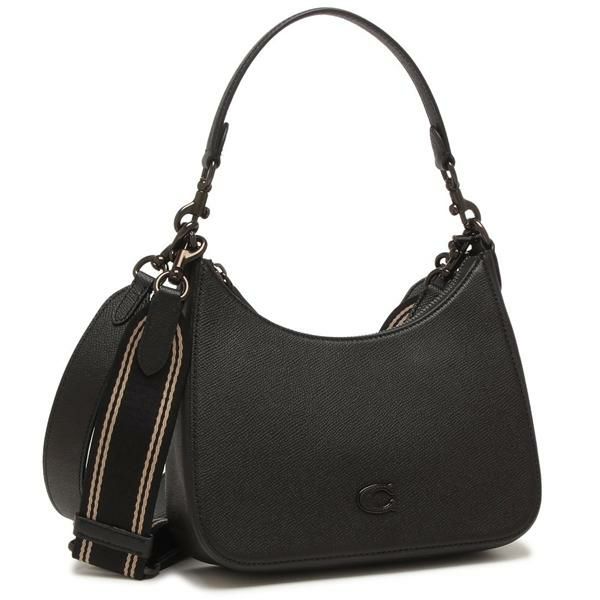 コーチ ショルダーバッグ ホーボー クロスボディ シグネチャー キャンバス インテリア ブラック レディース COACH CJ842 コーチ ショルダーバッグ ホーボー クロスボディ シグネチャー キャンバス インテリア ブラック レディース COACH CJ842