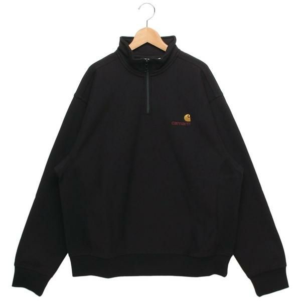 カーハート スウェット アメリカンスクリプトハーフジップスウェットシャツ ブラック メンズ Carhartt WIP I027014 089 2025春夏新作 XS カーハート スウェット アメリカンスクリプトハーフジップスウェットシャツ ブラック メンズ Carhartt WIP I027014 089 2025春夏新作 XS