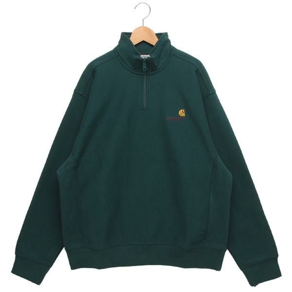 カーハート スウェット アメリカンスクリプトハーフジップスウェットシャツ グリーン メンズ Carhartt WIP I027014 2M1 2025春夏新作 S カーハート スウェット アメリカンスクリプトハーフジップスウェットシャツ グリーン メンズ Carhartt WIP I027014 2M1 2025春夏新作 S