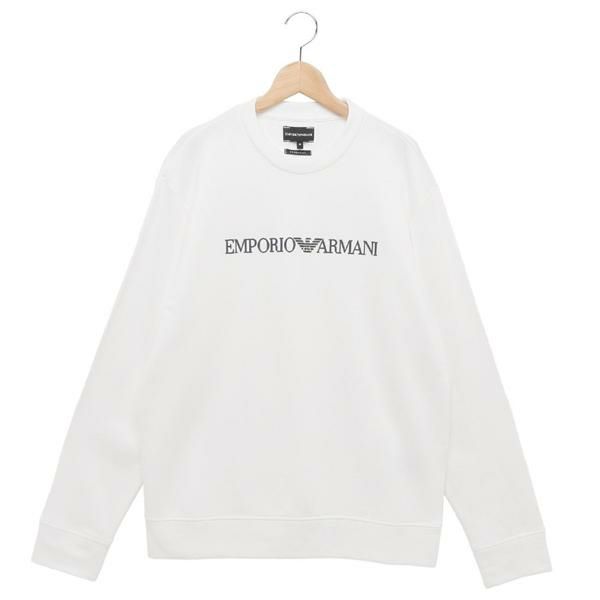 エンポリオアルマーニ スウェット ロゴ ホワイト メンズ EMPORIO ARMANI 8N1MR6 1JRIZ F109 2025春夏新作 L エンポリオアルマーニ スウェット ロゴ ホワイト メンズ EMPORIO ARMANI 8N1MR6 1JRIZ F109 2025春夏新作 L