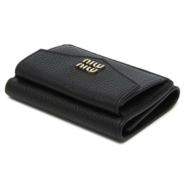 ミュウミュウ 三つ折り財布 ミニ財布 ブラック レディース MIU
