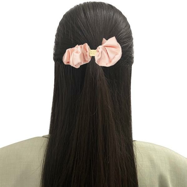 ミュウミュウ ヘアアクセサリー サテン シュシュ ピンク