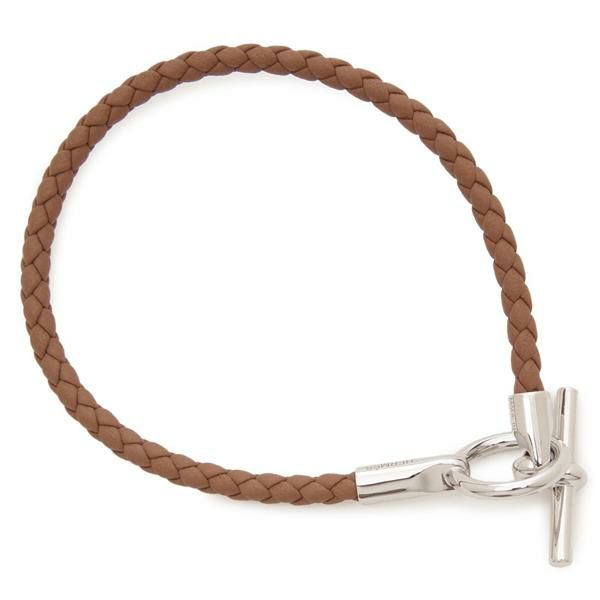 エルメス ブレスレット バングル グレナン ゴールド シルバー金具 ブラウン レディース HERMES H071681 FP 37 T3(腕回り約16.5cm) エルメス ブレスレット バングル グレナン ゴールド シルバー金具 ブラウン レディース HERMES H071681 FP 37 T3(腕回り約16.5cm)
