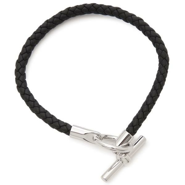 エルメス ブレスレット バングル グレナン H シルバー金具 ノアール ブラック シルバー メンズ HERMES H077240 FP 89 T5(腕回り約18.5cm) エルメス ブレスレット バングル グレナン H シルバー金具 ノアール ブラック シルバー メンズ HERMES H077240 FP 89 T5(腕回り約18.5cm)