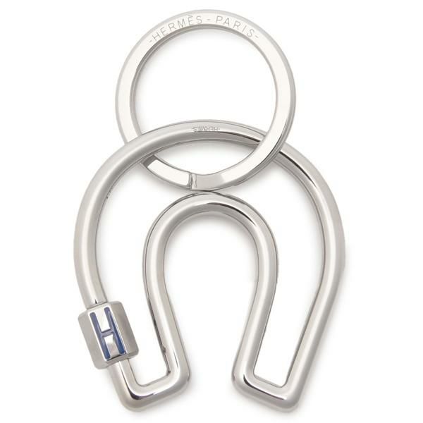 エルメス キーホルダー ホースシュー ブルー ドゥ フランス シルバー
