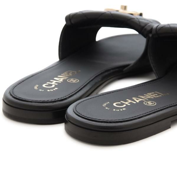 シャネル サンダル ミュール CCロゴ ブラック レディース CHANEL