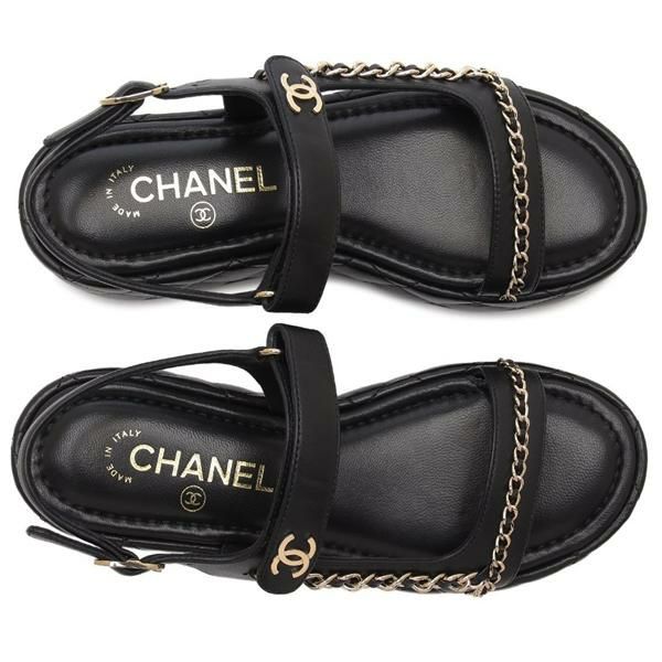 シャネル サンダル ミュール CCロゴ ブラック レディース CHANEL