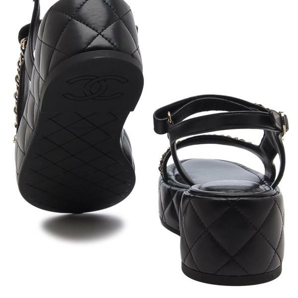 シャネル サンダル ミュール CCロゴ ブラック レディース CHANEL