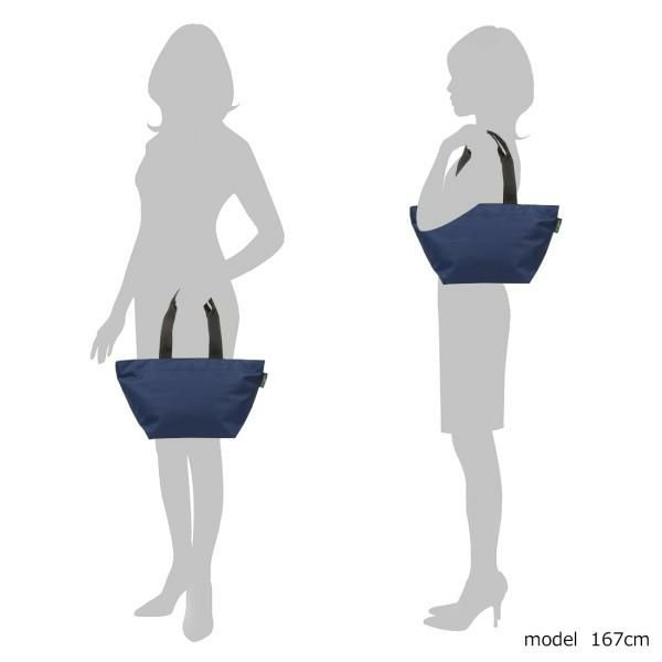 エルベシャプリエ バッグ Herve Chapelier 1028N 1414 BASIC NYLON BICOLOUR ML TOTE BAG レディース トートバッグ 無地 BLEU NUIT/BLEU NUIT 紺 詳細画像