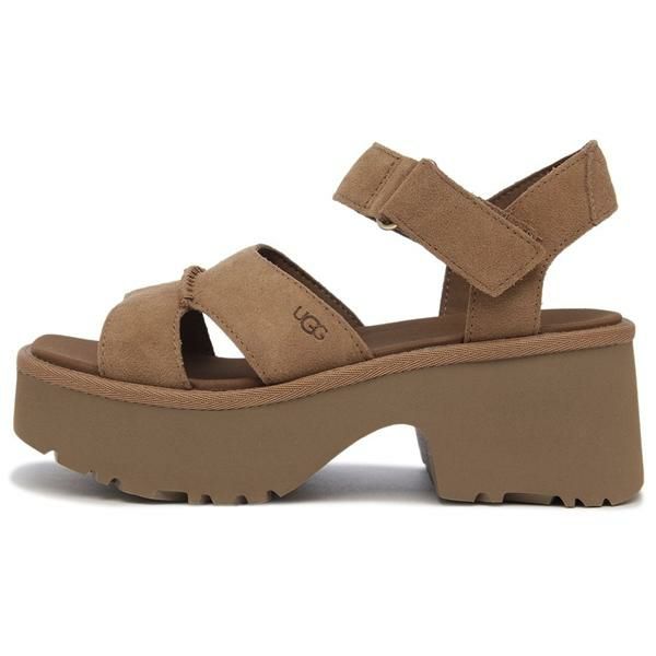 新品 UGG アグ 厚底サンダル ブラウン系 ストラップ付き レディース Z 新品 UGG アグ 厚底サンダル ブラウン系 ストラップ付き