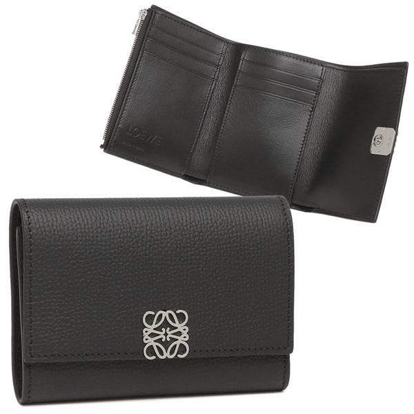 ロエベ 三つ折り財布 ANAGRAM アナグラム ミニ財布 ブラック レディース LOEWE C821S33X07 1100 ロエベ 三つ折り財布 ANAGRAM アナグラム ミニ財布 ブラック レディース LOEWE C821S33X07 1100