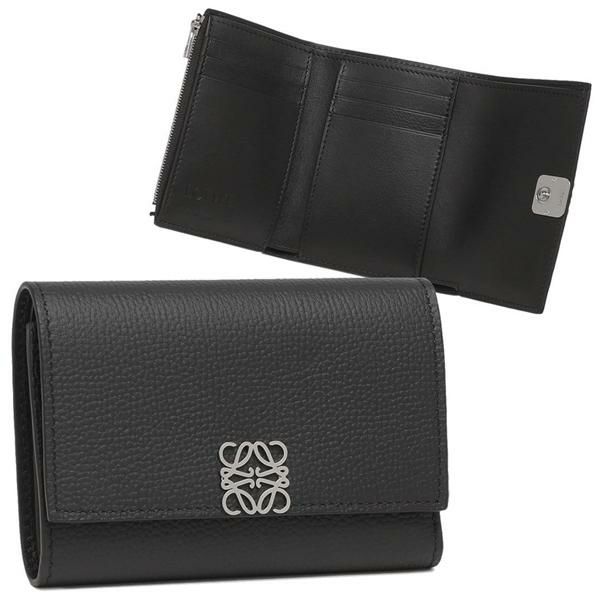 ロエベ 三つ折り財布 ANAGRAM アナグラム ミニ財布 ブラック レディース LOEWE C821S33X12 1100 ロエベ 三つ折り財布 ANAGRAM アナグラム ミニ財布 ブラック レディース LOEWE C821S33X12 1100
