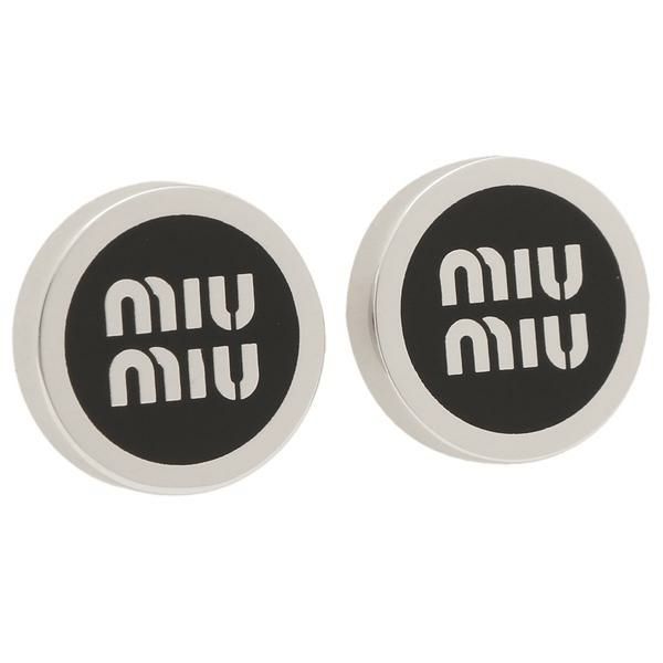 ミュウミュウ ピアス エナメルメタル ブラック シルバー レディース MIU MIU 5JO912 2F6T F0632 2025春夏新作 ミュウミュウ ピアス エナメルメタル ブラック シルバー レディース MIU MIU 5JO912 2F6T F0632 2025春夏新作