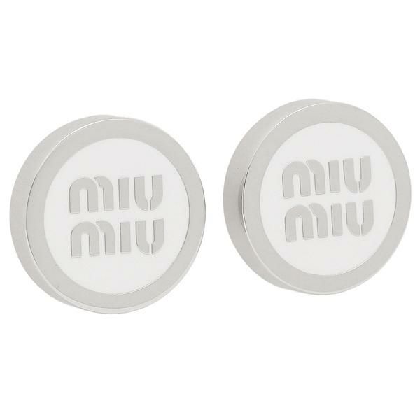 ミュウミュウ ピアス エナメルメタル ホワイト シルバー レディース MIU MIU 5JO912 2F6T F097W 2025春夏新作 ミュウミュウ ピアス エナメルメタル ホワイト シルバー レディース MIU MIU 5JO912 2F6T F097W 2025春夏新作