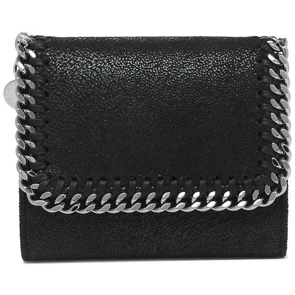 ステラマッカートニー STELLA McCARTNEY 431000 W9132 1000 SMALL FLAP WALLET SHAGGY DEER FALABELLA ファラベラ エコレザー レディース 二つ折り財布 BLACK 詳細画像