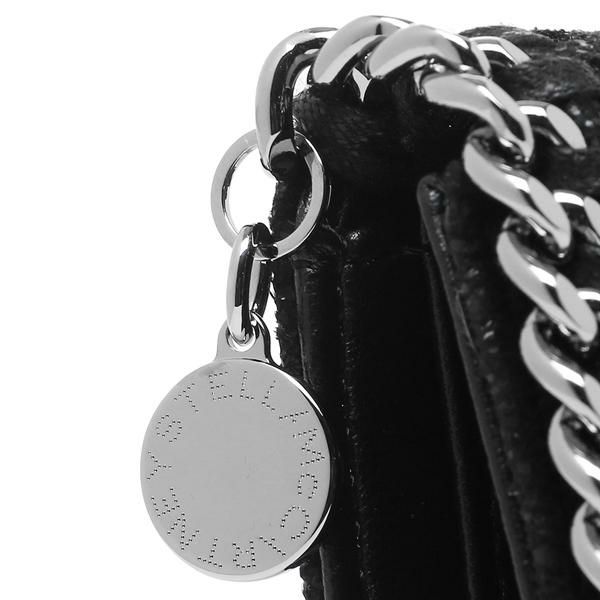 ステラマッカートニー STELLA McCARTNEY 431000 W9132 1000 SMALL FLAP WALLET SHAGGY DEER FALABELLA ファラベラ エコレザー レディース 二つ折り財布 BLACK 詳細画像