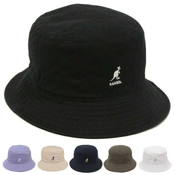 KANGOL（カンゴール）の帽子が入荷しました 洗いをかけたコットン素材で仕上げたシンプルなバケットハット。フロントにカンガルー刺しゅうを施して、ブランドらしさを表現しました。折り畳んで持ち運べるのも