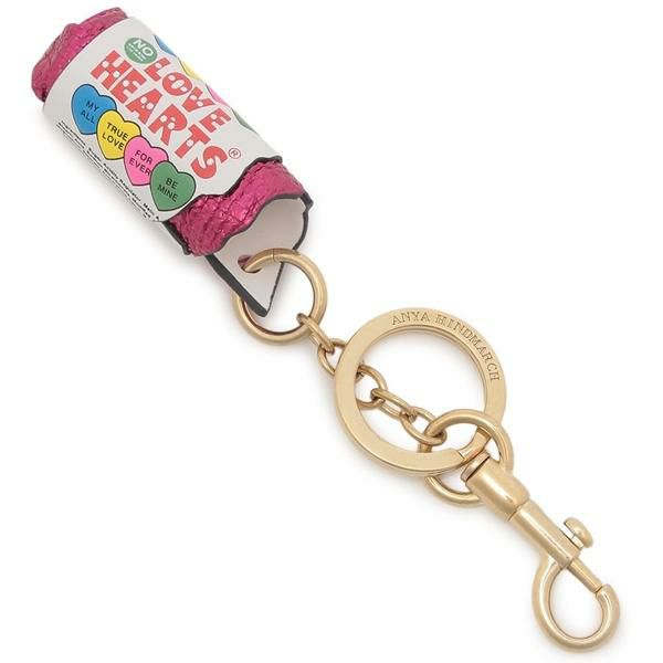 アニヤハインドマーチ キーホルダー ラブハート ピンク マルチカラー メンズ レディース ユニセックス ANYA HINDMARCH 5050925162821 2025春夏新作 アニヤハインドマーチ キーホルダー ラブハート ピンク マルチカラー メンズ レディース ユニセックス ANYA HINDMARCH 5050925162821 2025春夏新作