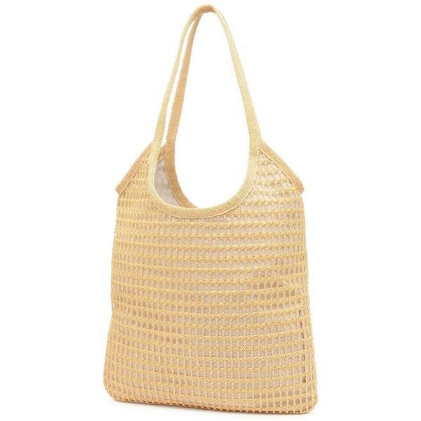 ミュウミュウ トートバッグ ポーチ付き ラフィア風 ベージュ