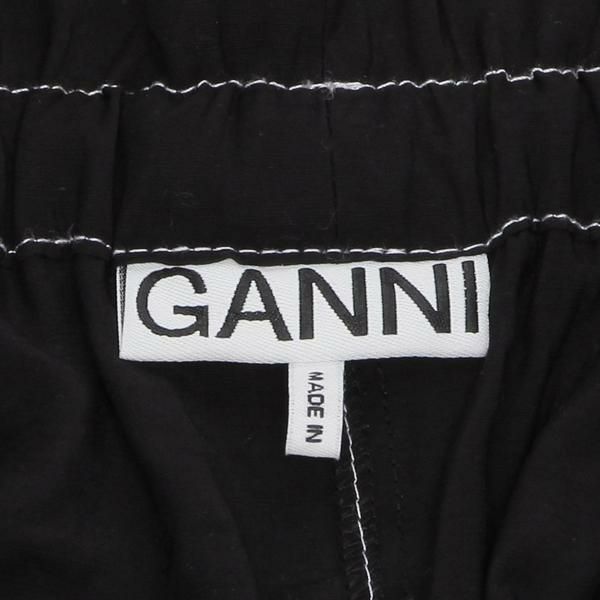 GANNI ガニー　ロゴ入り シェルショートパンツ　XS(32)サイズ　ブラック GANNI ガニー ロゴ入り シェルショートパンツ XS(32)サイズ ブラック