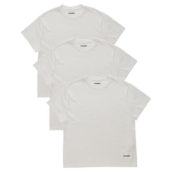 ジルサンダー Tシャツ カットソー 3枚セット オーガニックコットン ホワイト レディース JIL SANDER J40GC0001 J45048 100 M ジルサンダー Tシャツ カットソー 3枚セット オーガニックコットン ホワイト レディース JIL SANDER J40GC0001 J45048 100 M