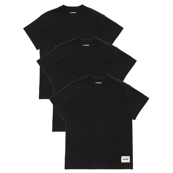 ジルサンダー Tシャツ カットソー 3枚セット オーガニックコットン ブラック メンズ JIL SANDER J47GC0001 J45048 001 XL ジルサンダー Tシャツ カットソー 3枚セット オーガニックコットン ブラック メンズ JIL SANDER J47GC0001 J45048 001 XL