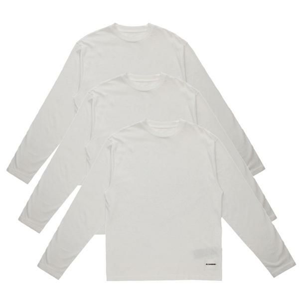 ジルサンダー Tシャツ カットソー 3枚セット ロングTシャツ ホワイト メンズ JIL SANDER J47GC0002 J45048 100 ジルサンダー Tシャツ カットソー 3枚セット ロングTシャツ ホワイト メンズ JIL SANDER J47GC0002 J45048 100