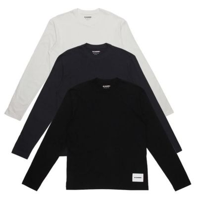 JIL SANDER ハックオフスリ長袖Tシャツ J47GC0002JTN254 000 ジルサンダー Jil Sander JIL SANDER+ 長袖 Tシャツ 【1枚単品