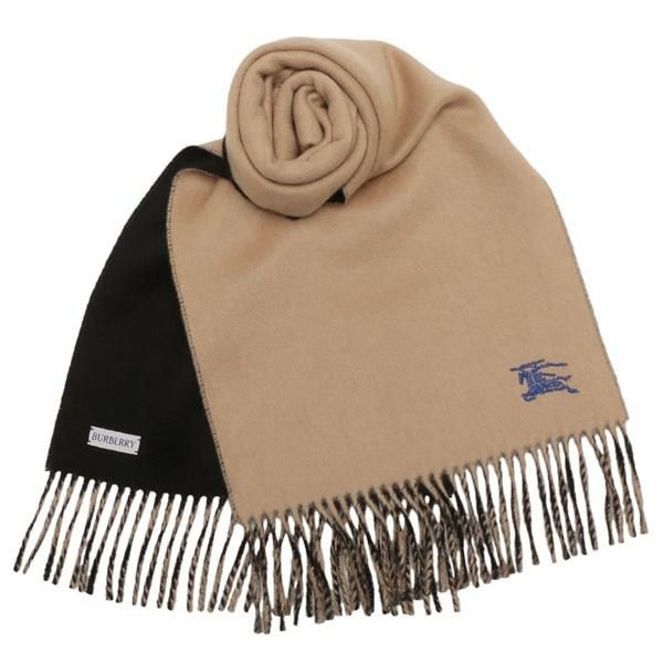 BURBERRY マフラー 8077827 バーバリー マフラー カシミア ベージュ ブラック レディース