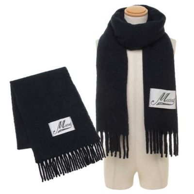 マルニ マフラー フリンジ付き起毛 ネイビー メンズ MARNI