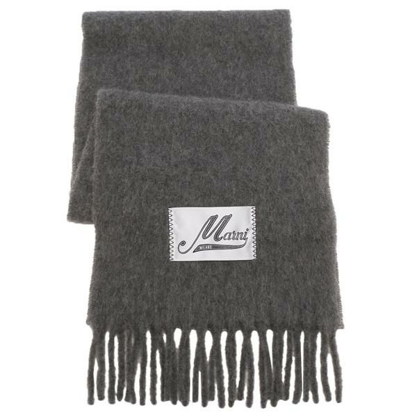 マルニ マフラー フリンジ付き起毛 グレー メンズ MARNI ASZC0005A0