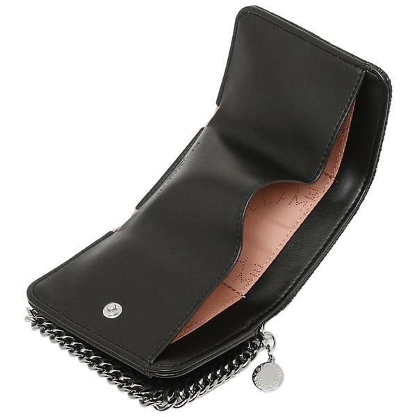 ステラマッカートニー 財布 STELLA McCARTNEY 521371 W9132 1000 MINI WALLET SHAGGY DEER FALABELLA ファラベラ ミニ財布 エコレザー レディース 三つ折り財布 無地 BLACK 黒 詳細画像
