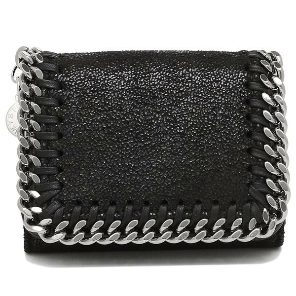 ステラマッカートニー 財布 STELLA McCARTNEY 521371 W9132 1000 MINI WALLET SHAGGY DEER FALABELLA ファラベラ ミニ財布 エコレザー レディース 三つ折り財布 無地 BLACK 黒 詳細画像