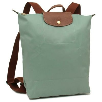 【美品】ロンシャン　レザーバックパック　リュック　青 LONGCHAMP ロンシャン ロゴ リュック バックパック ネイビー