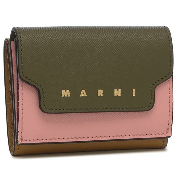 マルニ 三つ折り財布 ピンク グリーン ミニ財布 ブラウン マルチカラー レディース MARNI PFMO0125U1 LV520 ZO957 2025秋冬新作 マルニ 三つ折り財布 ピンク グリーン ミニ財布 ブラウン マルチカラー レディース MARNI PFMO0125U1 LV520 ZO957 2025秋冬新作