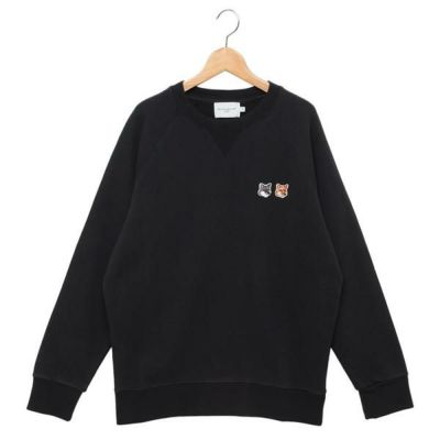 MAISON KITSUNÉ メゾンキツネ スウェット ダブルフォックス 黒 M メゾン キツネ ダブルフォックスヘッド パッチ クラシック