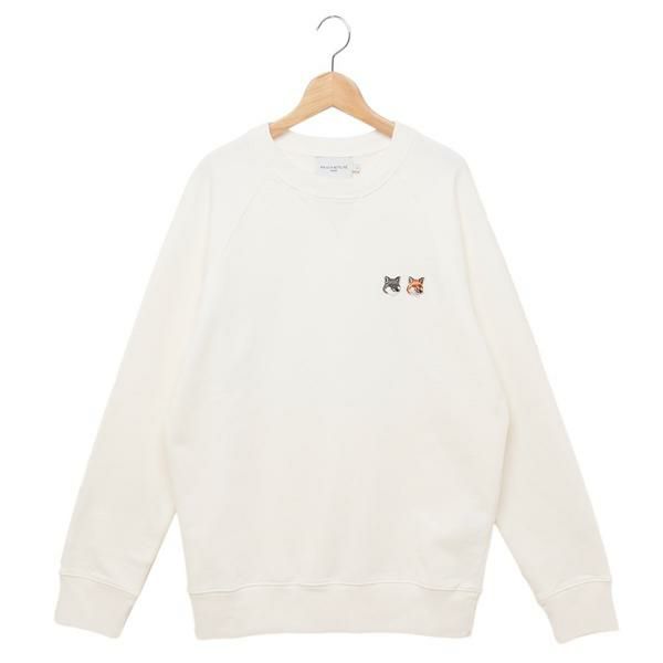 メゾンキツネ スウェット ダブルフォックスヘッド ホワイト メンズ MAISON KITSUNE FM00358 KM0002 P700 2025秋冬新作 XL メゾンキツネ スウェット ダブルフォックスヘッド ホワイト メンズ MAISON KITSUNE FM00358 KM0002 P700 2025秋冬新作 XL