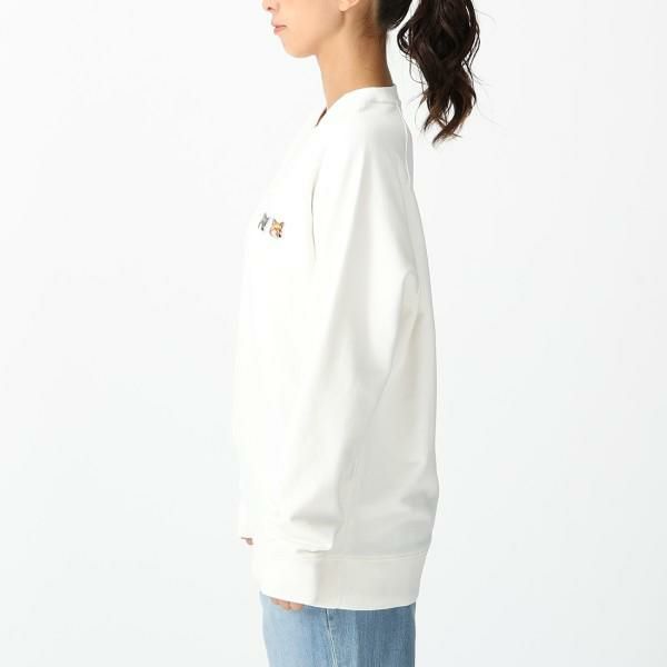メゾンキツネ スウェット ダブルフォックスヘッド ホワイト メンズ MAISON KITSUNE FM00358 KM0002 P700 メゾンキツネ スウェット ダブルフォックスヘッド ホワイト メンズ