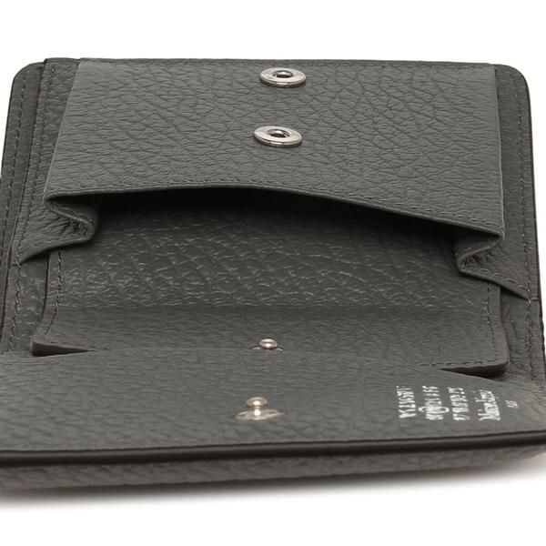 Maison Margiela 二つ折り財布 グレー 新品】MAISON MARGIELA(メゾンマルジェラ) グレインレザー