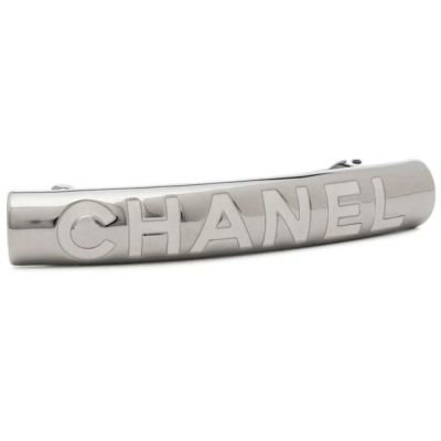 CHANEL　シャネル　スクエア　ホワイト×シルバー　バレッタ　ヘアピン 楽天市場】CHANEL シャネル ロゴ バレッタ ヘアクリップ 髪留め
