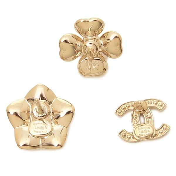 シャネル ピアス 花 フラワー ココマーク CCマーク ゴールド