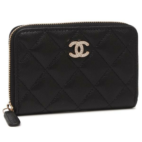 シャネル CCロゴ マトラッセ コインケース 財布 レザー ブラック 0088 シャネル CCロゴ マトラッセ コインケース 財布 レザー ブラック