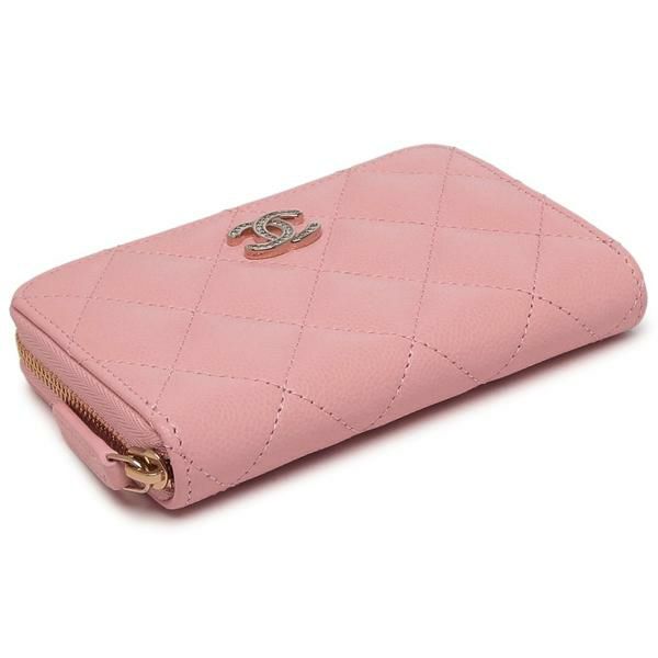 CHANEL マトラッセ コンパクト コインケース ブロンズ CHANEL - シャネル マトラッセ メッシュ ココマーク ジップ