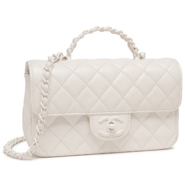 シャネル ハンドバッグ ショルダーバッグ マトラッセ CCマーク ココマーク ミニバッグ ホワイト レディース CHANEL AS5243 B18687 10601 シャネル ハンドバッグ ショルダーバッグ マトラッセ CCマーク ココマーク ミニバッグ ホワイト レディース CHANEL AS5243 B18687 10601